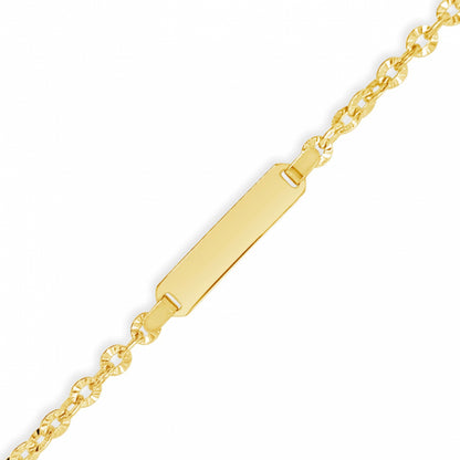 10K Yellow Gold Baby & Toddler Fancy ID Bracelet