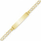 10K Yellow Gold Solid Pave Two-Tone Cuban Link ID Bracelet