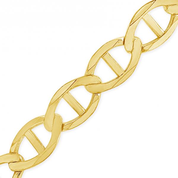 10K Solid Yellow Gold Mariner Anchor Link 22" Chain