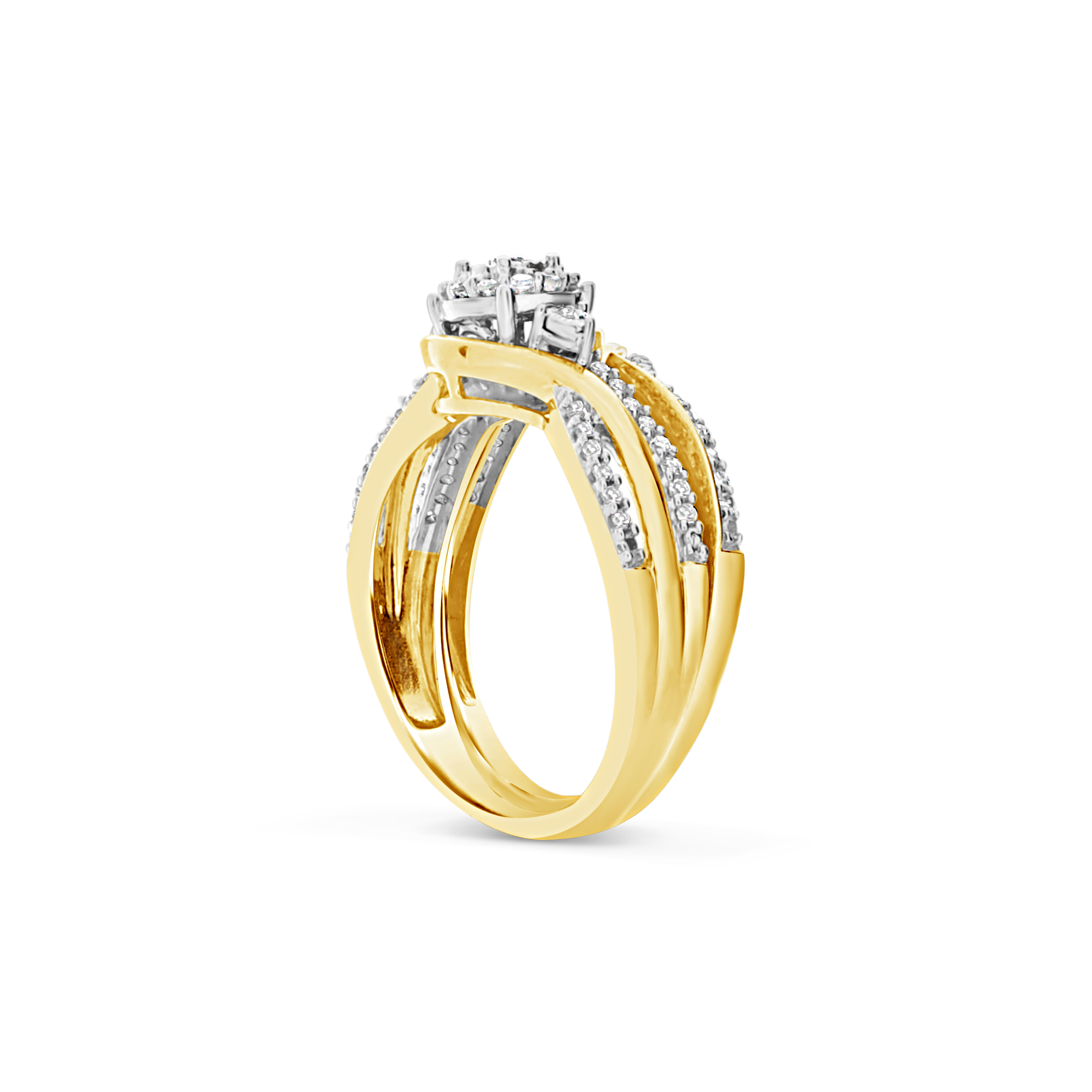 Diamond Halo Engagement Ring .33 CTW Round Cut 14K Yellow Gold