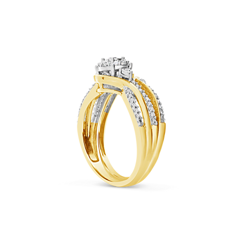 Diamond Halo Engagement Ring .33 CTW Round Cut 14K Yellow Gold