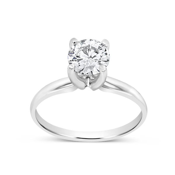 Diamond Engagement Ring .75 CTW Round Cut 14K White Gold
