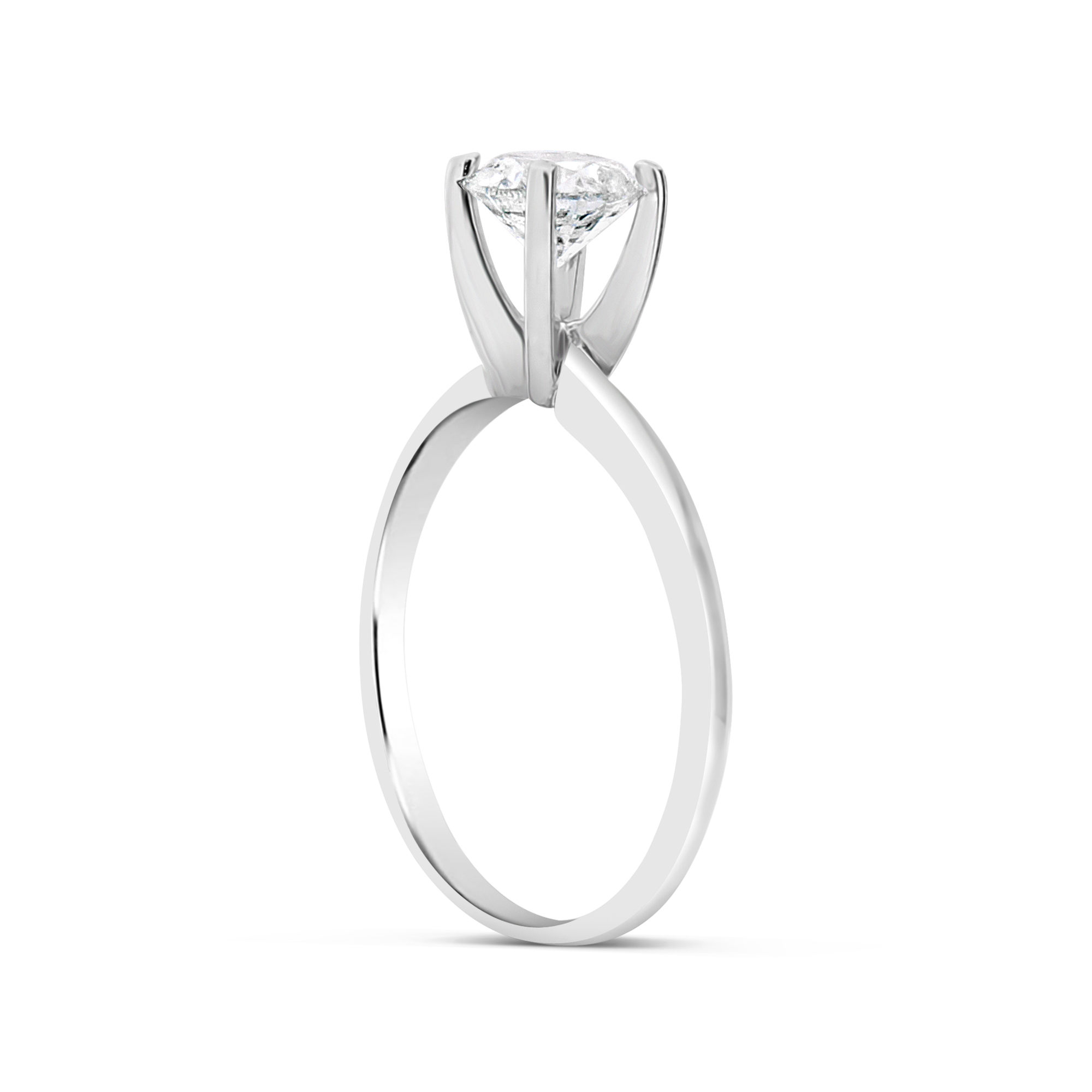 Diamond Engagement Ring .75 CTW Round Cut 14K White Gold
