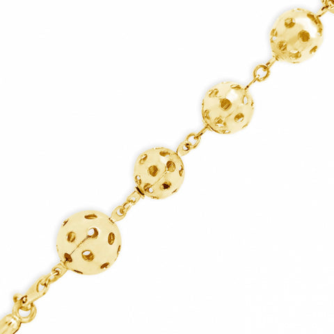 10K Yellow Gold 24" rosary w/ Beaded Cuts