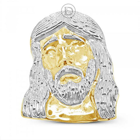 10K Yellow Gold Men's Jesus Face Ring