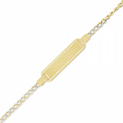10K Yellow Gold Baby & Toddler Pave Cuban Link Bracelet