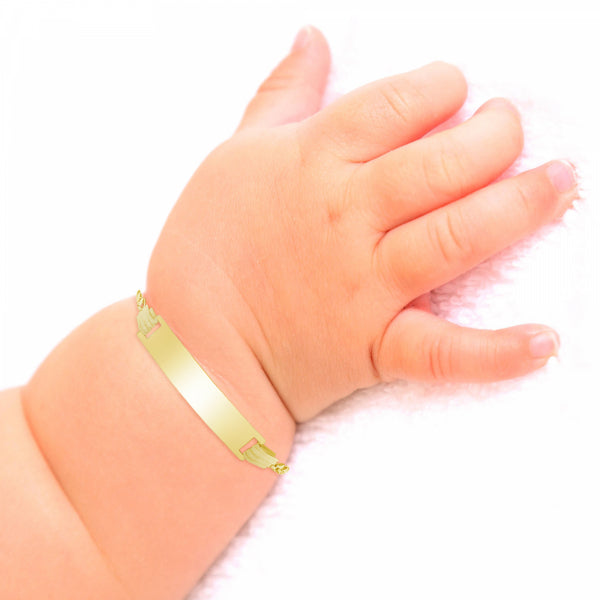 10K Yellow Gold Baby & Toddler Fancy ID Bracelet