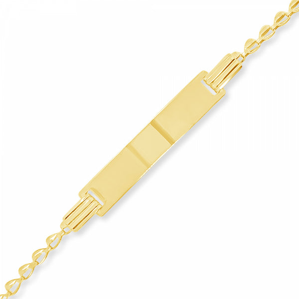 14k Yellow Gold Curb Link Baby/Child ID Bracelet, 6 inches (8 Characte –  Brilliant Bijou