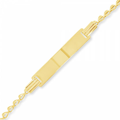 10K Yellow Gold Baby & Toddler Fancy ID Bracelet