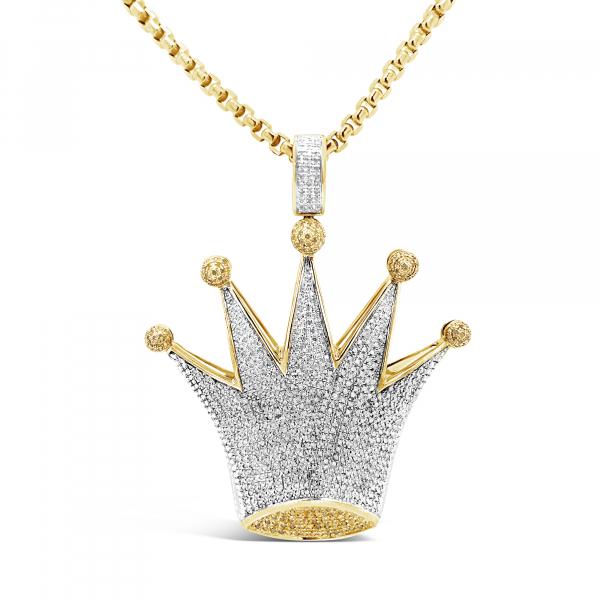 Diamond Pendant 2.5 CTW Round Cut 10K Yellow Gold