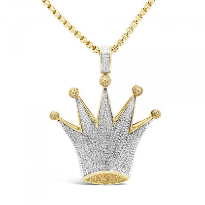 Diamond Pendant 2.5 CTW Round Cut 10K Yellow Gold