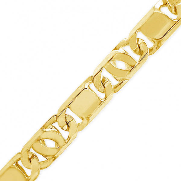 10K Yellow Gold Tigers Eye Link Chain