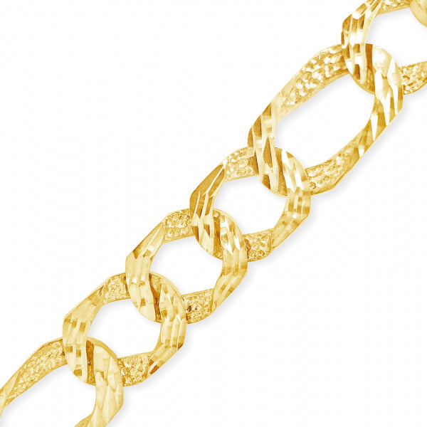 10K Yelllow Gold Lazor Cut Figaro Chain