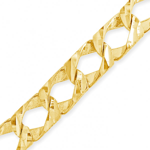 10K Yellow Gold  Square Cuban Link w/ Lazor Cuts