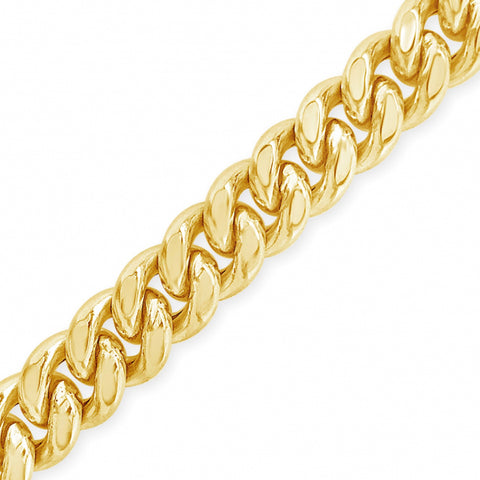 10K Semi Solid Yellow Gold Miami Cuban Link 22" Chain