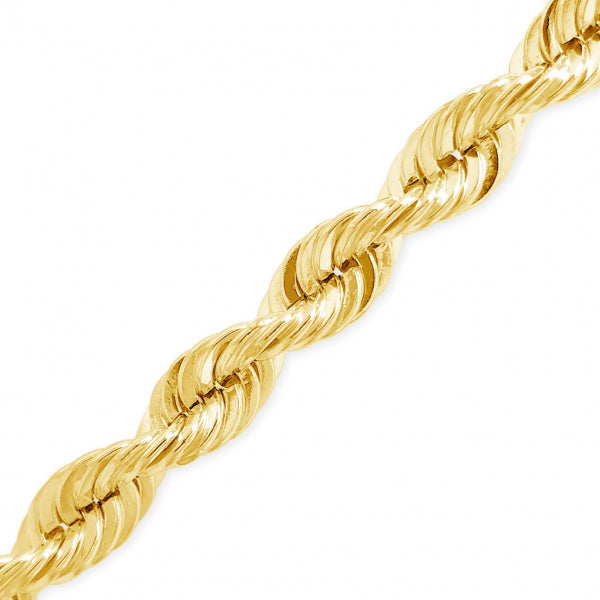 10K Yellow Gold Hollow  Murray Design 20" Rope Chain w/ Diamond Cuts