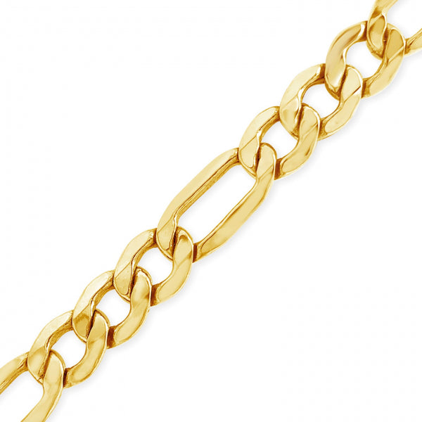 10K Yellow Gold Hollow  Figaro Link 20" Chain