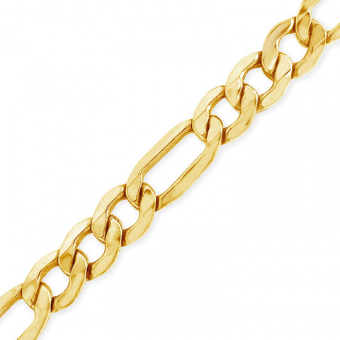 10K Yellow Gold Hollow  Figaro Link 20" Chain
