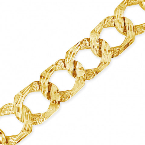 10K Solid Yellow Gold LazorCut Square Cuban Chain