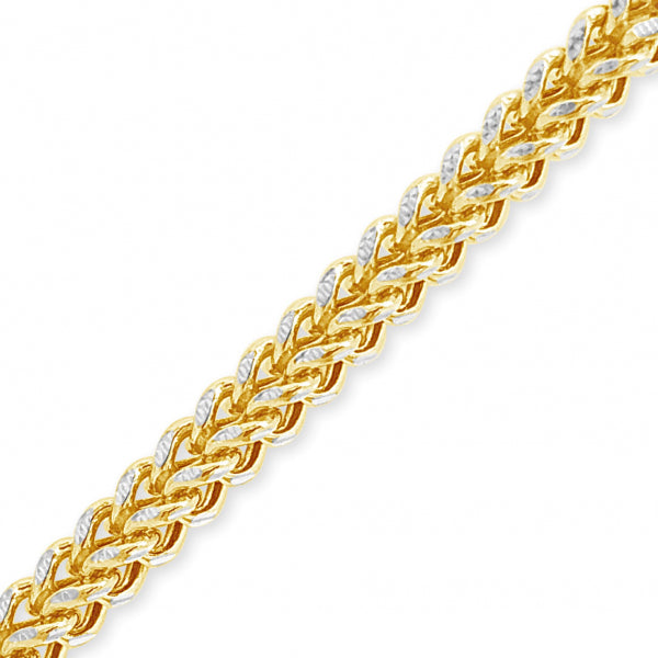 10K Two-Tone Semi Solid Yellow Gold Franco Chain