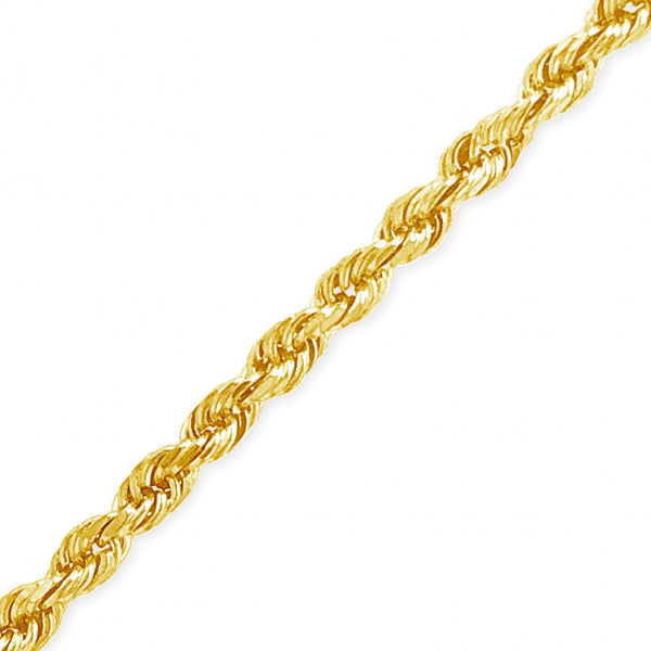 10K Yellow Gold Solid Murray Design 18" Rope Chain w/ Diamond Cuts