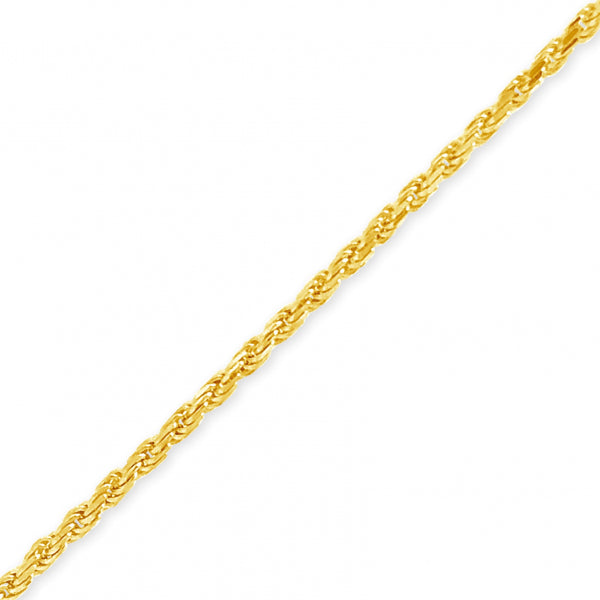 10K Yellow Gold Solid  Murray Design 16" Rope Chain w/ Diamond Cuts