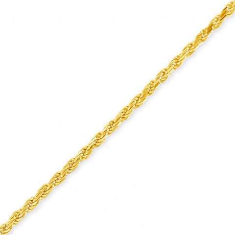 10K Yellow Gold Solid  Murray Design 16" Rope Chain w/ Diamond Cuts