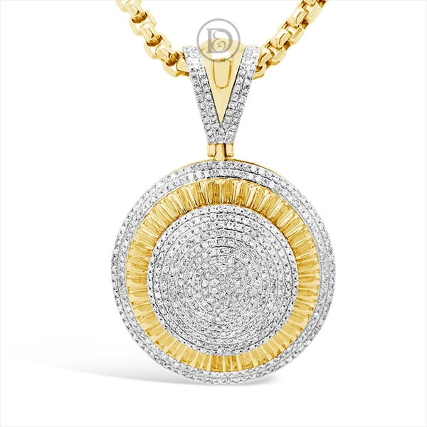 Diamond Pendant 1.55 CTW Round Cut 10K Yellow Gold