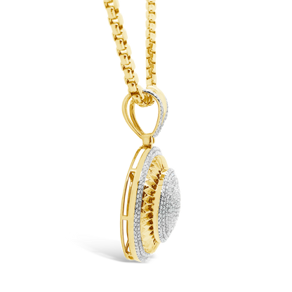 Diamond Pendant 1.55 CTW Round Cut 10K Yellow Gold
