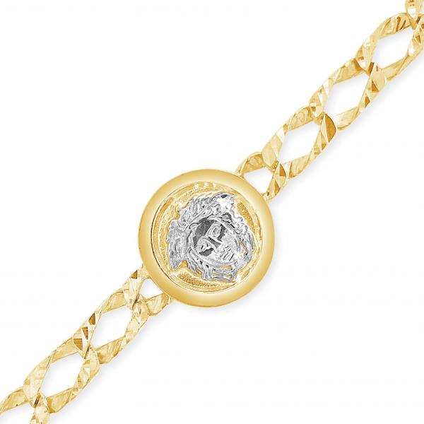 10K Yellow Gold  Lazor Cut Cuban Link Chain w/ Medusa Faces