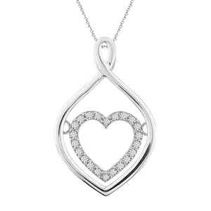 LADIES PENDANT 1/10 CT ROUND DIAMOND 10K WHITE GOLD (CHAIN NOT INCLUDED)