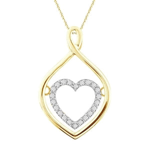 LADIES PENDANT 1/10 CT ROUND DIAMOND 10K YELLOW GOLD  (CHAIN NOT INCLUDED)