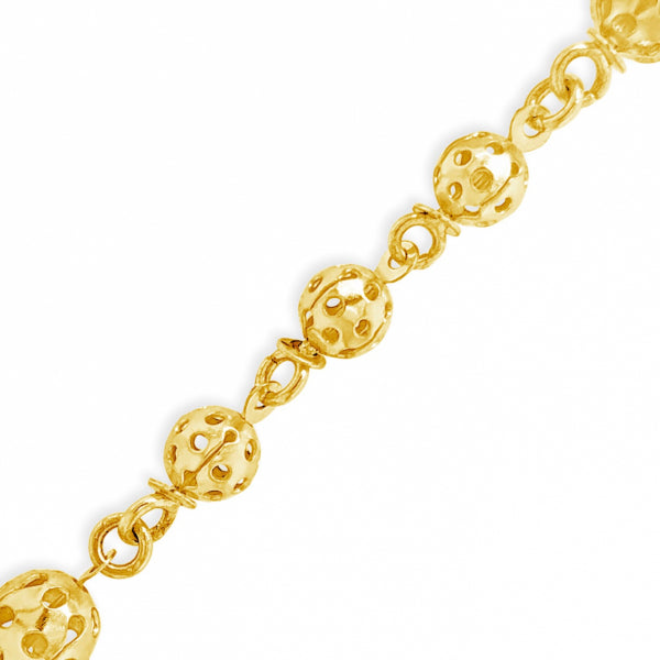 10K Yellow Gold 18" Rosary w/ Beaded Cuts