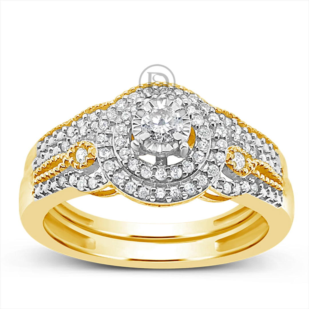 Diamond Engagement Ring .33 CTW Round Cut 10K Yellow Gold