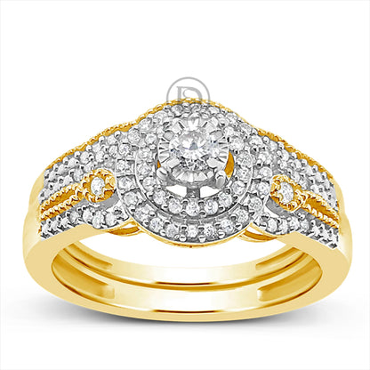 Diamond Engagement Ring .33 CTW Round Cut 10K Yellow Gold