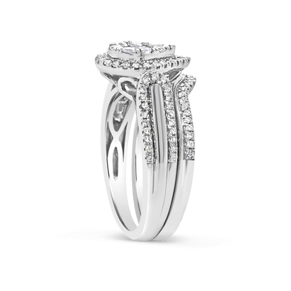 Pear Shapped Diamond Engagement Ring .60 CTW Round Cut 10K White Gold