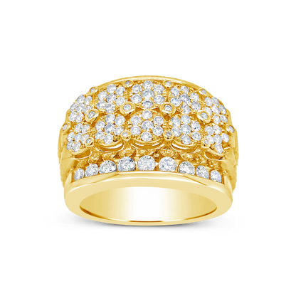 Diamond Ring 2 CTW Round Cut 10K Yellow Gold