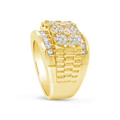 Diamond Ring 2 CTW Round Cut 10K Yellow Gold