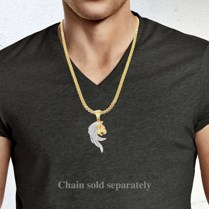 Custom Diamond Pendant 1.20 CTW Round Cut 10K Yellow Gold