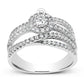 Diamond Halo Engagement Ring 1 CTW Round Cut 14K White Gold