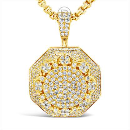 Diamond Pendant 4 CTW Round Cut 14K Yellow Gold