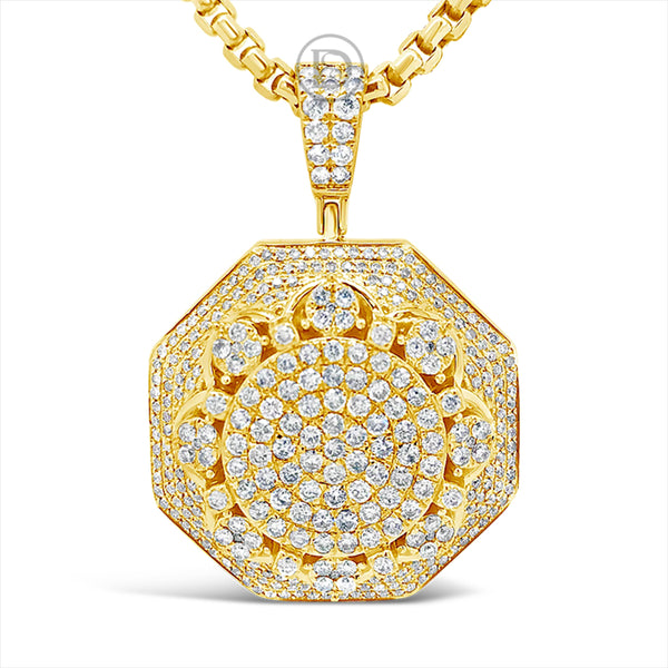 Diamond Pendant 4 CTW Round Cut 14K Yellow Gold