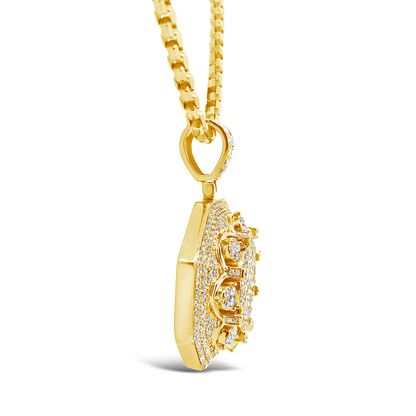 Diamond Pendant 4 CTW Round Cut 14K Yellow Gold