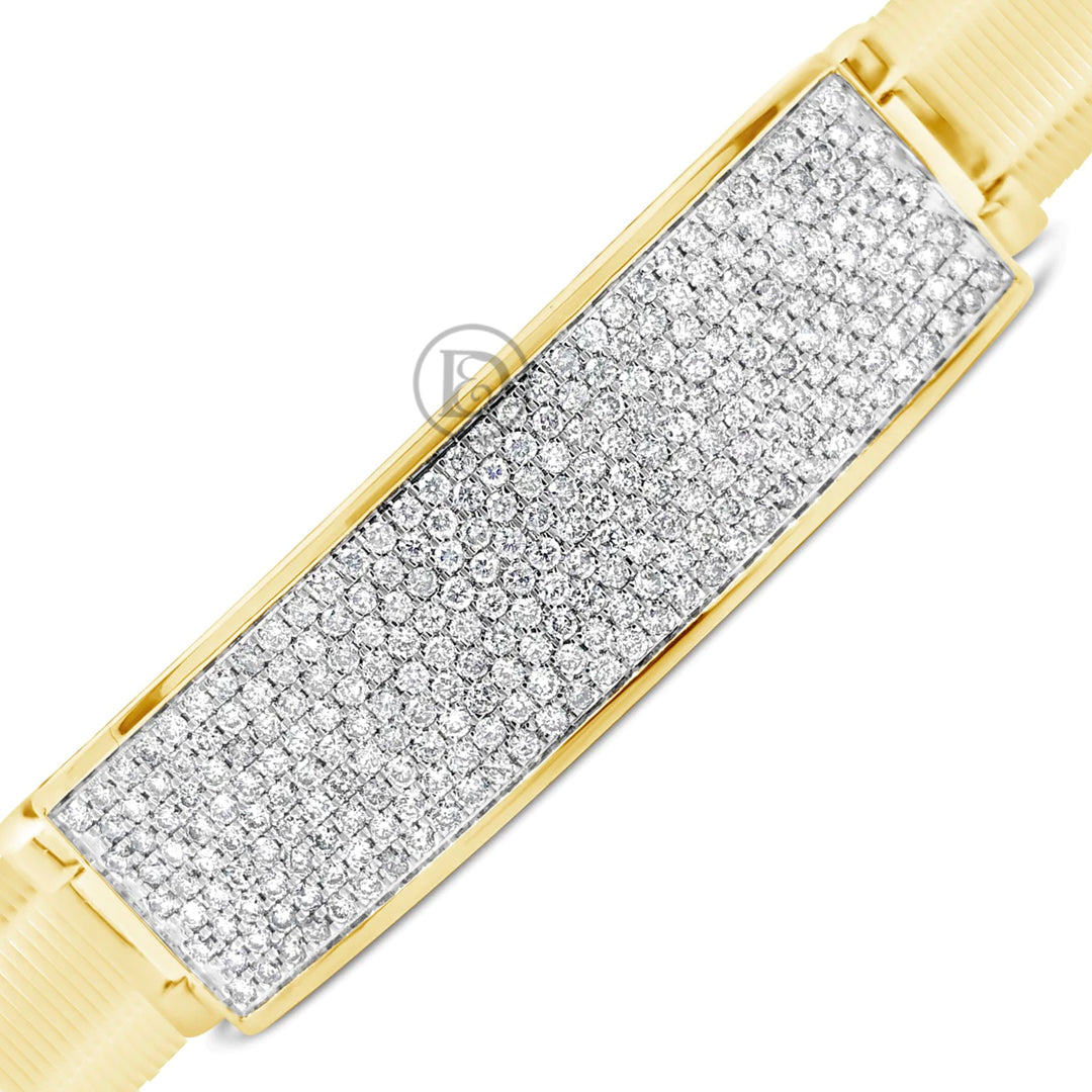 10K Solid Yellow Gold 5CT tw Round Cut Diamond Custom Rolex 17.8mm Bracelet