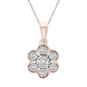 LADIES PENDANT 1/6 CT ROUND DIAMOND 10K ROSE GOLD (CHAIN NOT INCLUDED)