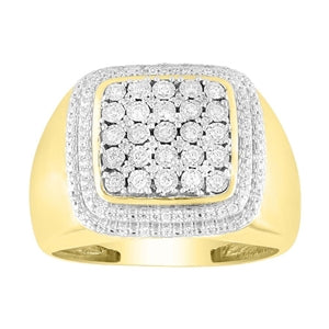 MEN'S RING 1/2 CT ROUND DIAMOND 10K YELLOW GOLD