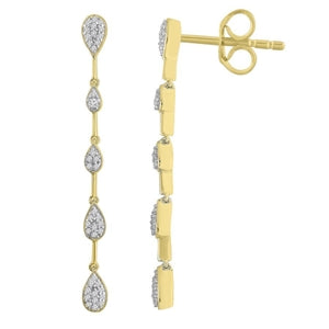 LADIES EARRING 1/6 CT ROUND DIAMOND 10K YELLOW GOLD