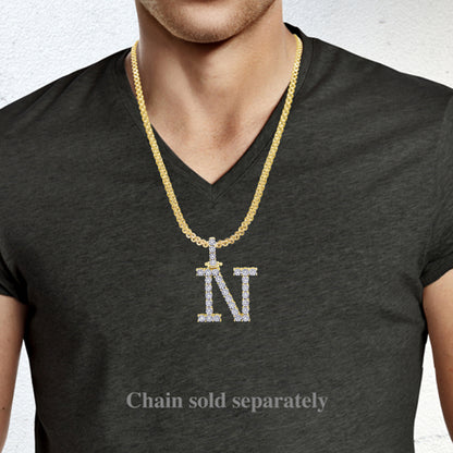 10K Yellow Gold Initial Pendant With 0.17CT Diamonds