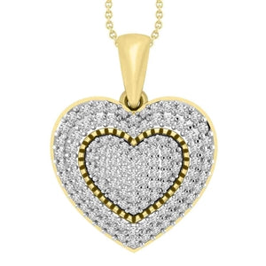 LADIES PENDANT 1/2 CT  ROUND DIAMOND 10K YELLOW GOLD (CHAIN NOT INCULEDED)