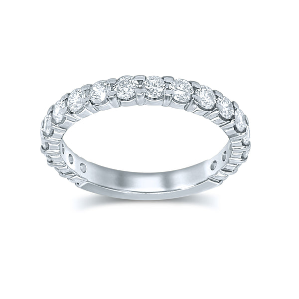14K White Gold .10 CTW Round Cut Diamond Band